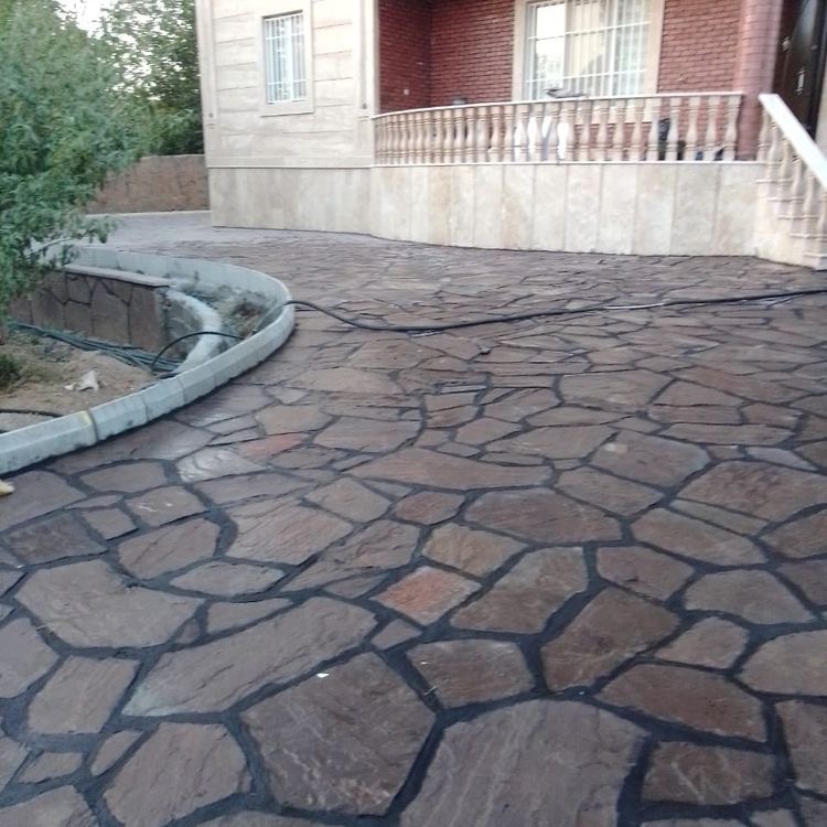 نصب سنگ لاشه آموزش انواع سنگفرش ها با سنگ لاشه مالون ورقه ای کوبیک 